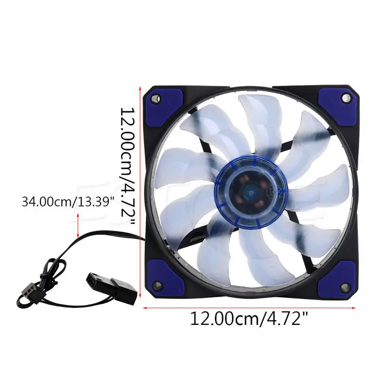 3Pin/4Pin 1200 об/мин 120 мм ШИМ контроль скорости кулер ЦП охлаждения светодиодный чехол вентилятор для ПК