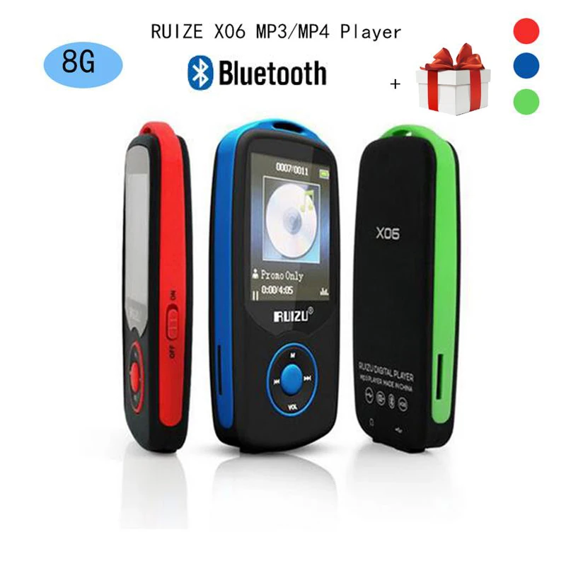 2017 New Original RUIZU X06 Bluetooth Sports MP3 music Player 8GB with 1 8Inch Screen 100hours