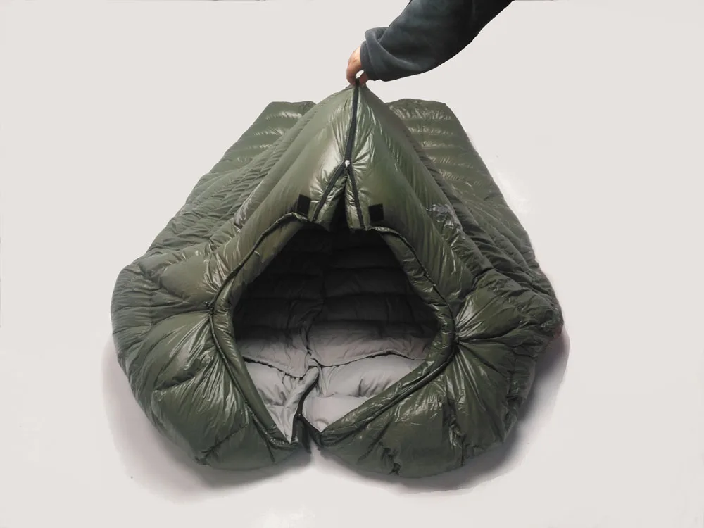 Зимний спальный мешок для холодной температуры, спальный мешок для зимы, армейский зеленый утиный пух, наполнитель 1 кг, 1,5 кг, пуховый спальный мешок