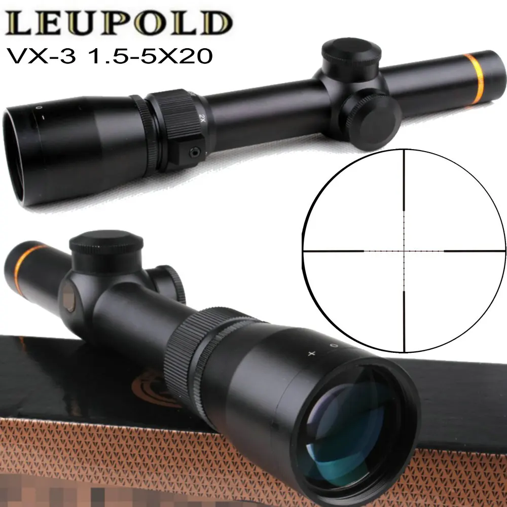 

Tactical Optical Sight Leupold VX-3 1.5-5X20 Mil Dot Rifle Scope Optics Wide Angle Matte Hunting Trail Riflescope