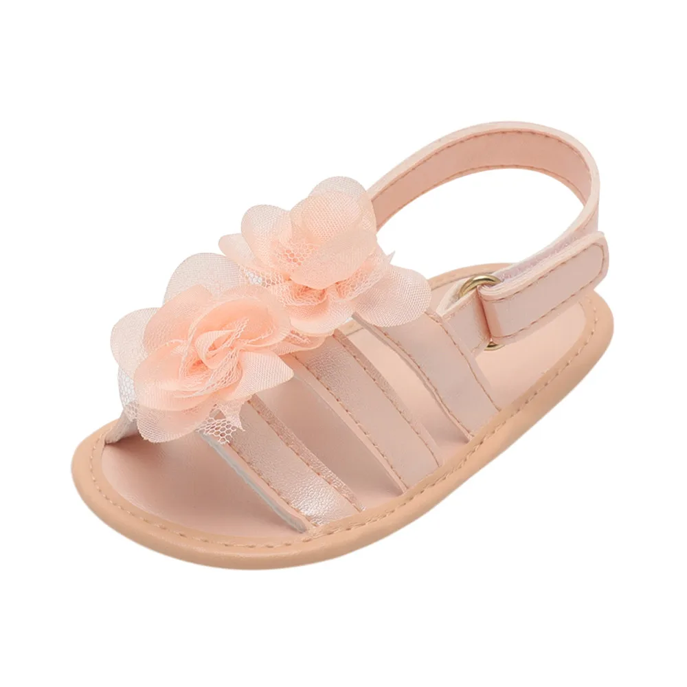 

ARLONEET Baby Sandals Girl Floral Lace Crib Shoes Soft Sole Anti-slip Single Shoes Sandals 0 to 18 Months Drop Shipping 30S430
