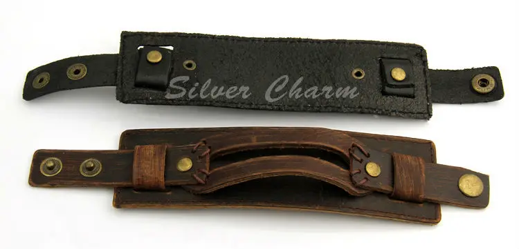 Bamoer Leather Cuff Double Wide Bracelet And Rope Bangles Brown For Item Specifics Bracelets Type Cuff