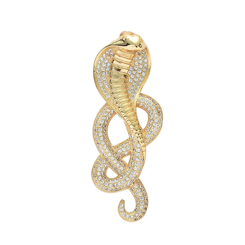 

Iced Out Cobra Pendant Necklace New Arrival Hip Hop Jewelry 2 Colors AAA Cubic Zirconia Fashion Mens Necklace