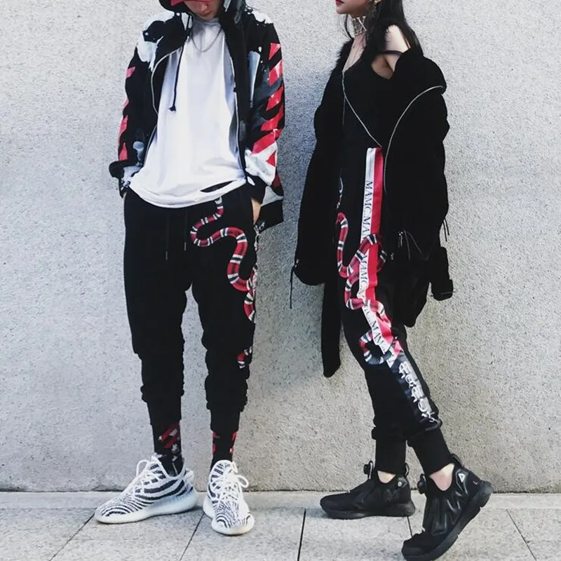 2018 سراويل تقليدية Sweatpants 3d الطباعة ثعبان الحيوان الجسم بناء السراويل الأزواج جوستين بيبر الشارع الشهير سراويل تقليدية