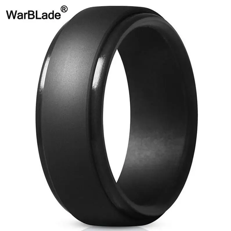 WarBLade New Food Grade FDA Silicone Rings Men Wedding Rubber Bands Hypoallergenic Flexible Antibacterial Silicone Finger Ring 