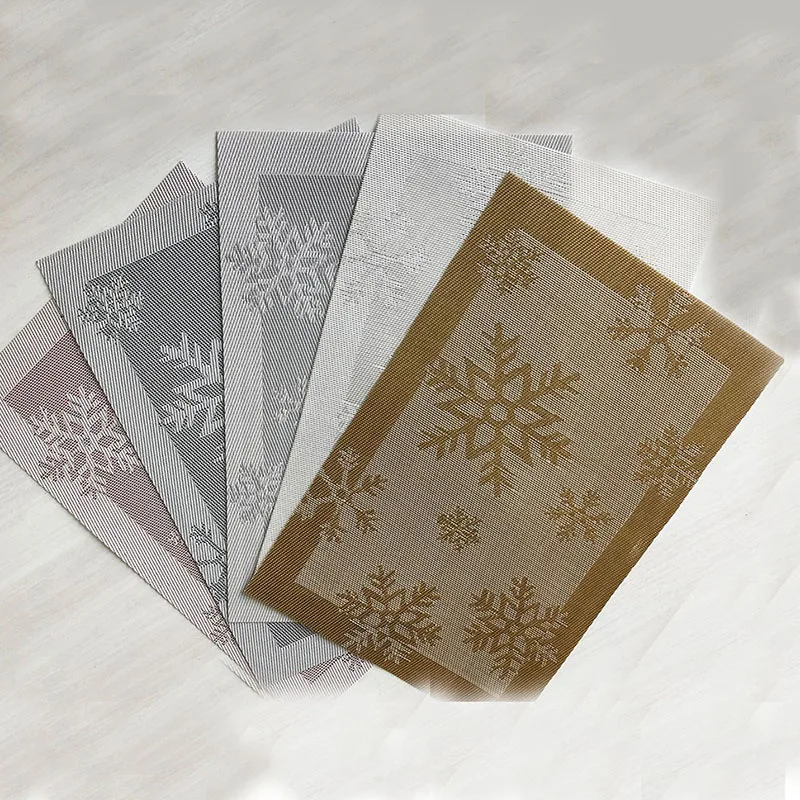  ONEUP 4pcs/lot Christmas Snowflake placemats Waterproof non-slip anti-scald table mat simple Europe