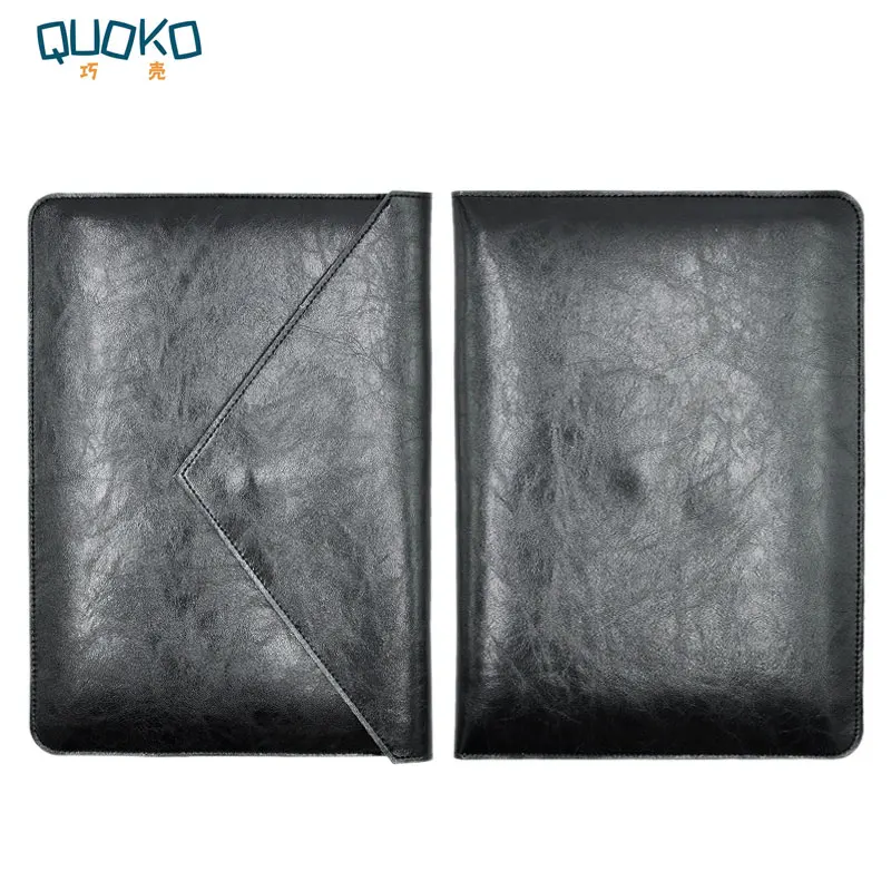 Premium Microfiber Leather Laptop Sleeve with Dual Pockets - Envelope Style