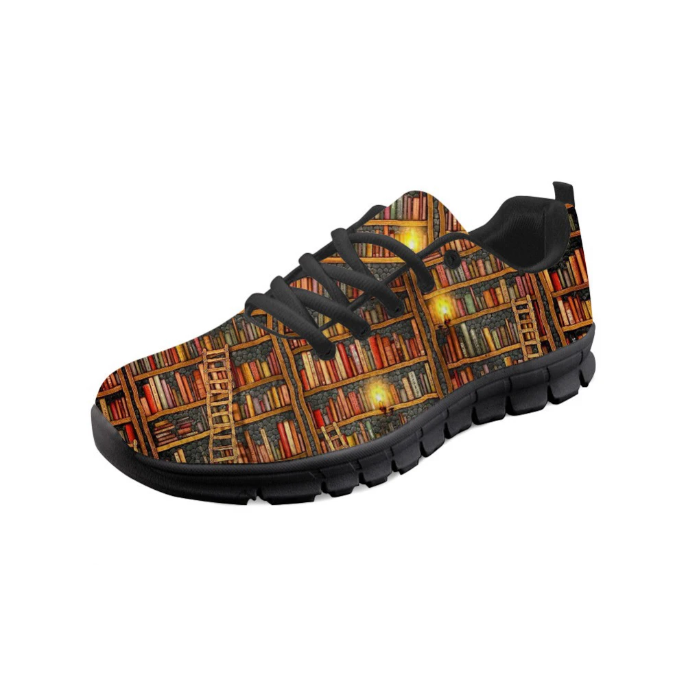 

Women Flats Sneakers Library Book Pattern Light Weight for Woman Autumn Slip On Shoes Casual Shoes Tenis Feminino