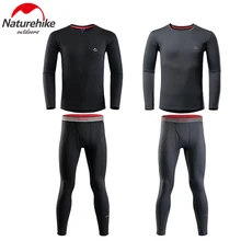 NatureHike Спортивное мужское термобелье набор зимний теплый базовый слой с длинным рукавом походные футболки и нижние штаны набор нижнего белья