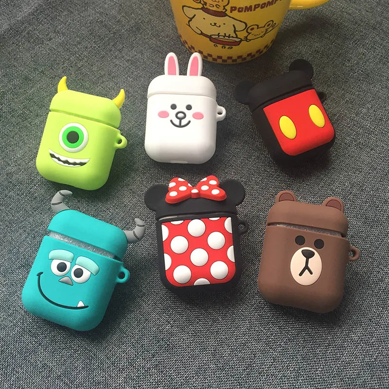 

Silicone Case for Apple Airpods i12 i10 TWS Earphone Cases with Cute Mickey Minnie Kani Rabbit Cartoon Bluetooth Headset Cover