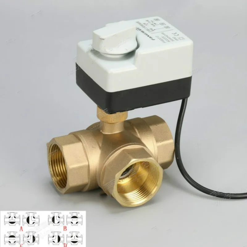 AC220v 2 way 3 способа латунный моторизованный шаровой клапан электрический привод шаровой кран из латуни шаровой клапан с электрическим приводом DN15 DN20 DN25 DN32 DN40