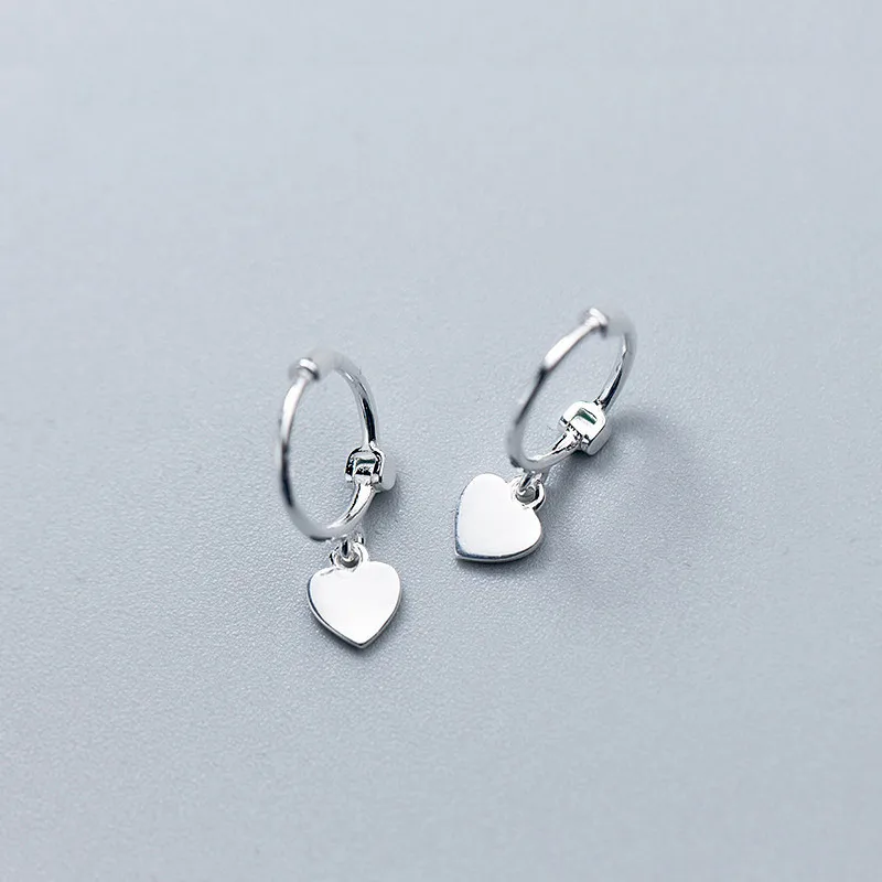 Silver INZATT, настоящее 925 пробы, серебряные, сердце, изысканные серьги-кольца,, хорошее ювелирное изделие для женщин, аксессуары для вечеринки по случаю Дня рождения, подарок - Цвет камня: Silver
