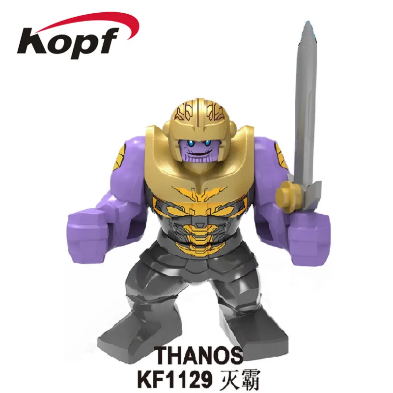 

Single Sale Building Blocks The Avengers 4 Thor Hawkeye War Machine Thanos Black Widow Figures For Children Model Toys KF1129