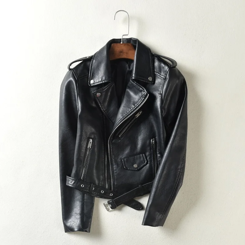 Женская короткая мотоциклетная куртка карамельного цвета из искусственной кожи с карманами на молнии, сексуальное пальто в стиле панк, Женская Повседневная Верхняя одежда, топы Casaco