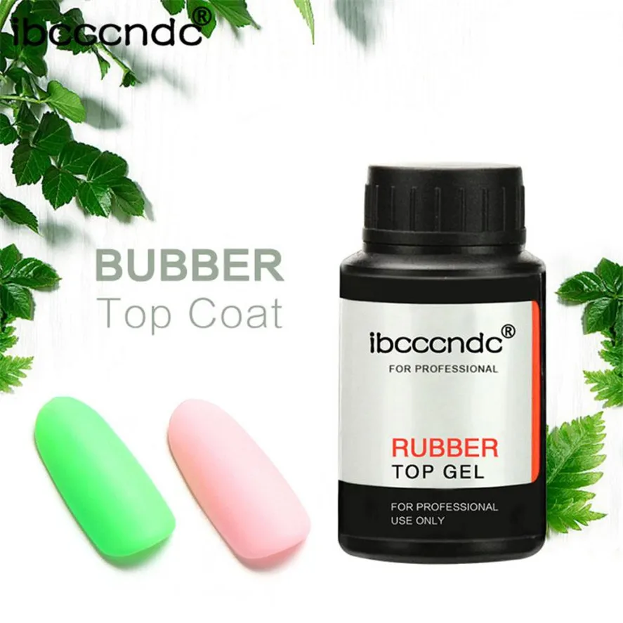 

New Top Coat IBCCCNDC 1pc 14ML Rubber Top Coat Long-lasting Soak-off LED UV Gel Color Hot Nail Gel DIY Nails Design
