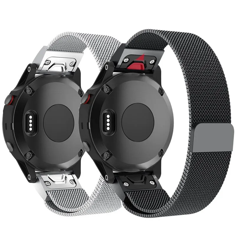 Оригинальные миланские ремешки для Garmin Fenix 5 5X 5S Plus Смарт часы 20 мм 22 26 Металл Quick Fit