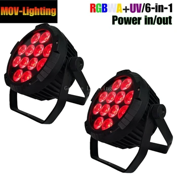 

2 unit 12x18W 6in1 RGBWA UV wash led par lights for dj club stage lights