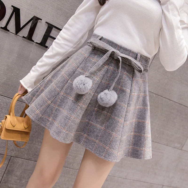 Горячая Распродажа короткие юбки осень/зима 2019 женская новая Корейская версия юбка с высокой талией плиссированная женская одежда