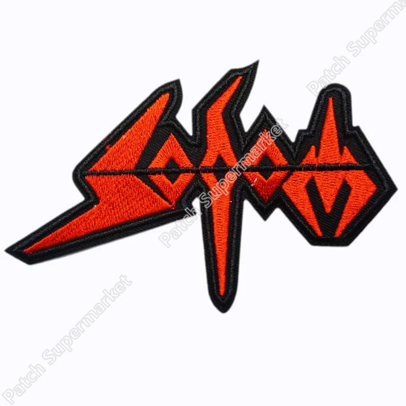 

SODOM Cut Out Thrash Rockabilly Music Band LOGO Embroidered NEW IRON ON and SEW ON Patch Heavy Metal Custom design patch