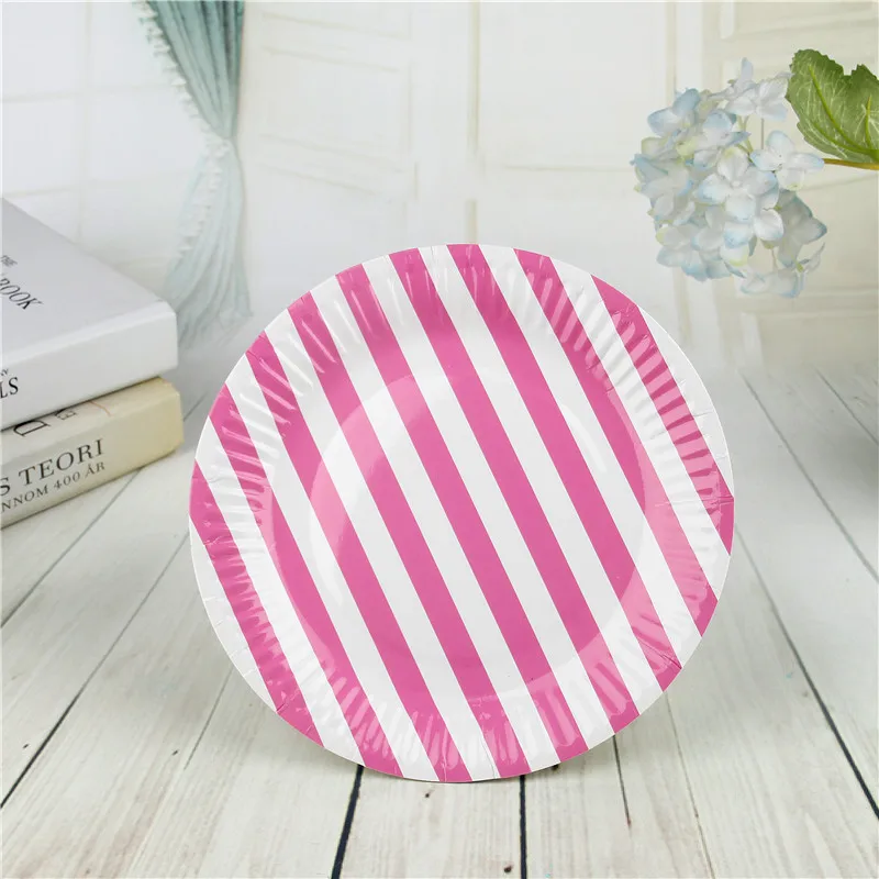FANLUS 7inch colorful dots wave point disposable paper plates party tray Valentine Birthday Wedding Tableware cake barbecue (15)