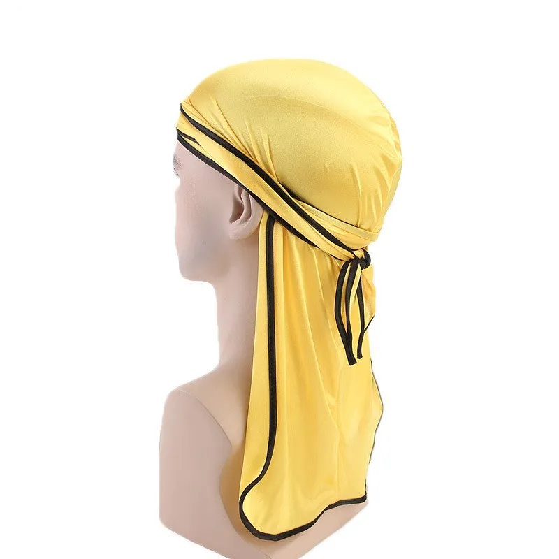 Unisex Men Women Satin Breathable Bandana Hat Silky Durag do doo du rag long tail headwrap - Image 6