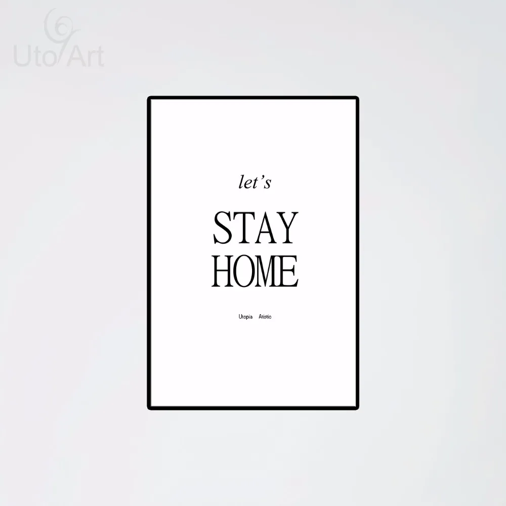 modern nordic black white typography quotes a4 print poster wall