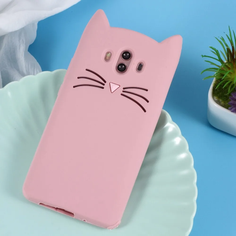 Силиконовый чехол для HUAWEI Mate 10 Pro Lite Honor 9 с мультяшными кошачьими ушками Huawei P10 8 Plus