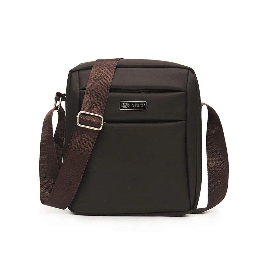 Men's Fashion Casual Solid Color Business Simple Nylon Shoulder Big Bag Outdoor Messenger Bags сумка мужская через плечо 50