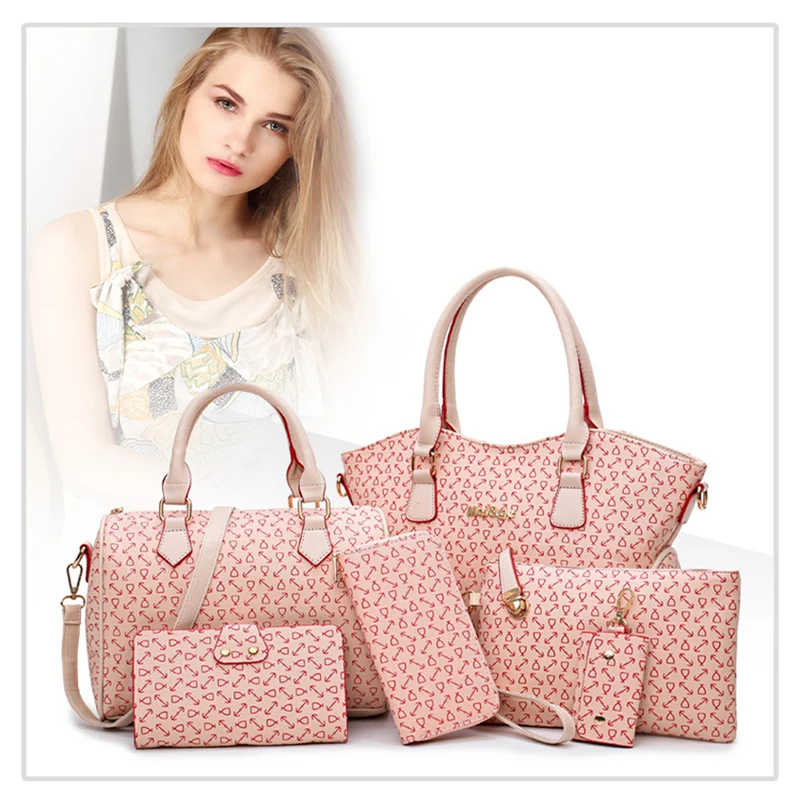 6 piezas bolsos de las mujeres bolsa de marca Crossbody bolsas para las mujeres mensajero bolso mujer bolsos Geomeric bolso de embrague bolso