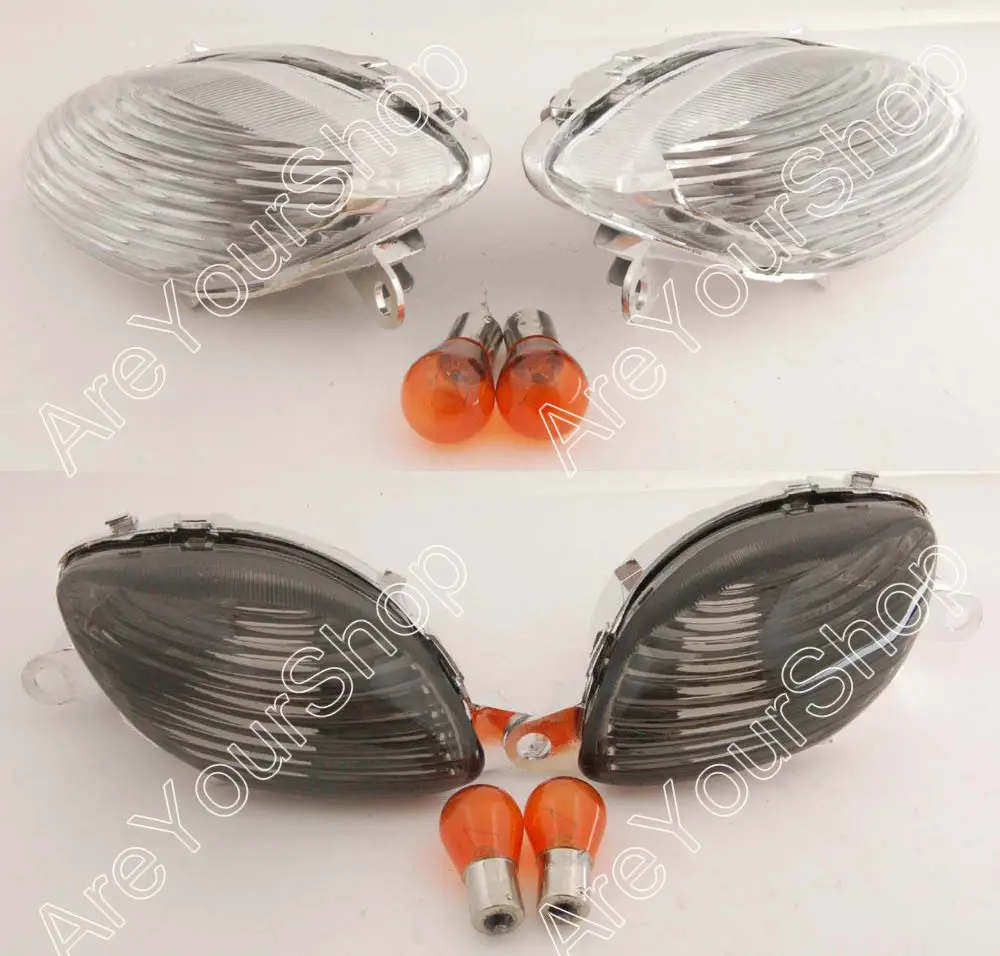 

Areyourshop For Suzuki Hayabusa GSXR1300 1999-2007 Motorcycle Euro Clear LED Front Turn Signals Lens Light Bulbs Replacement