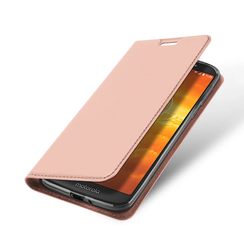Люксовый Телефон чехол для телефона Motorola E5 Play из кожи с магнитной откидной