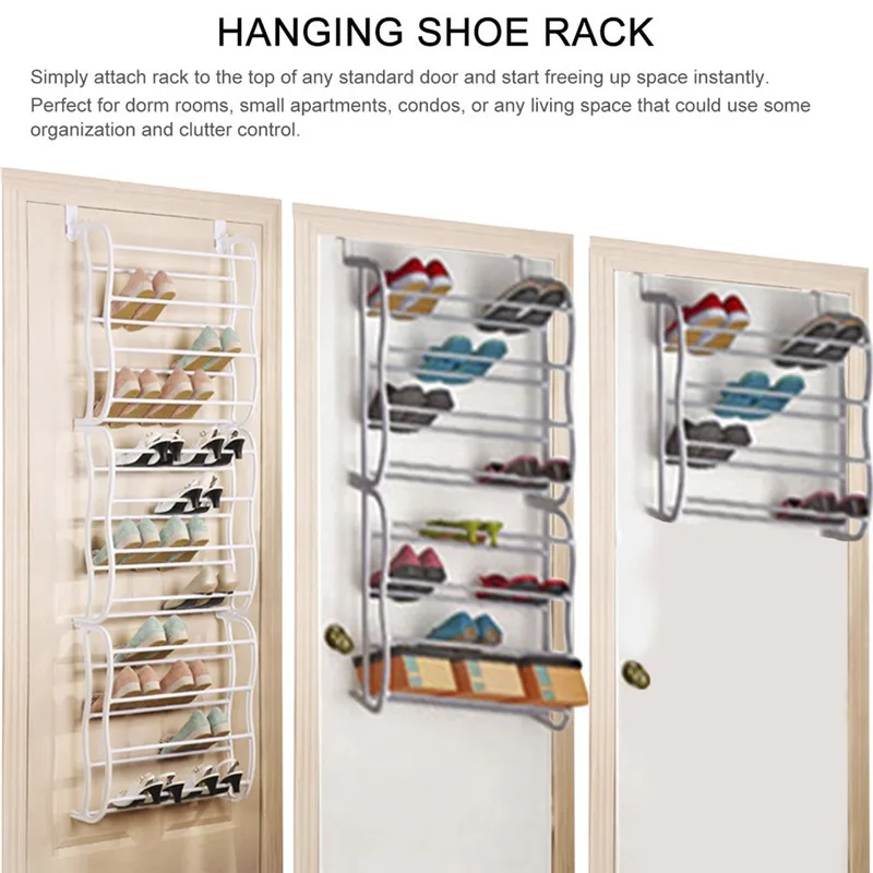 4 Layers Shoe Rack Plastic Storage Shelf Holder Spray Iron Pipe