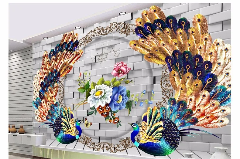 New Decoration Diamond Painting Background Wall Peacock Diamond Embroidery Diamond Mosaic for Decoration of Walls