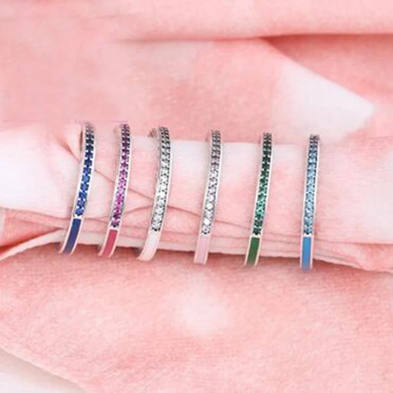 

2017 new s925 sterling silver ring 6 colors ring fit for ladies party wedding or Christmas gift support wholesale free shipping