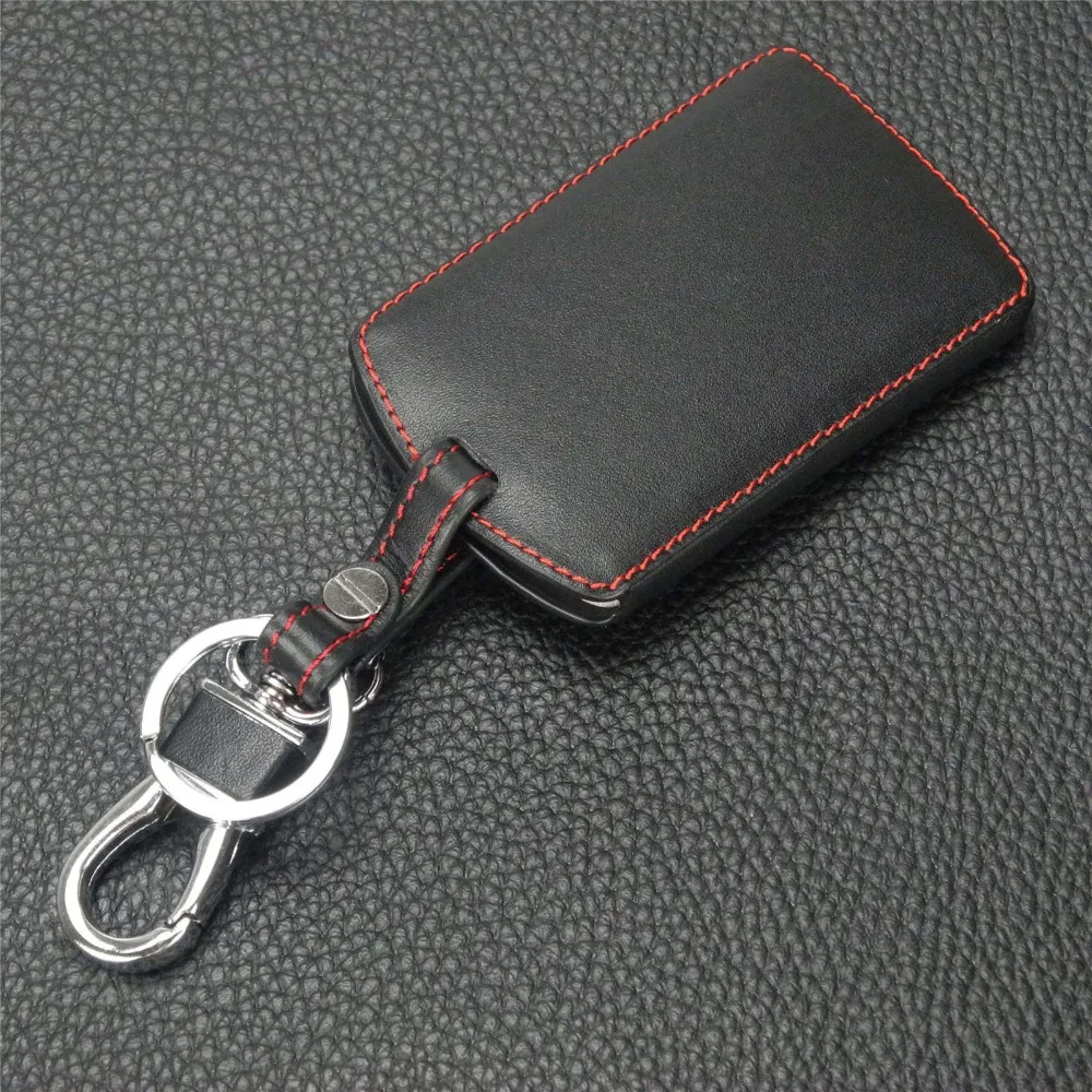 Jingyuqin Leather Keychain Key Case Holder For Renault Clio Scenic Megane Duster Sandero Captur Twingo Koleos protector Cover key case key case cover keychain holder car key chain