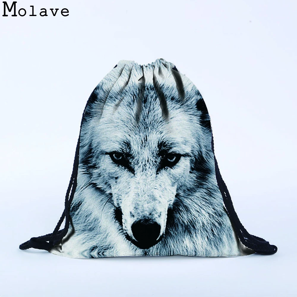 

Female Drawstring Bag New Fashion Unisex Dog Printing Mochila Women Casual Gift Candy Travel Beach Bag Beam Port Apr22