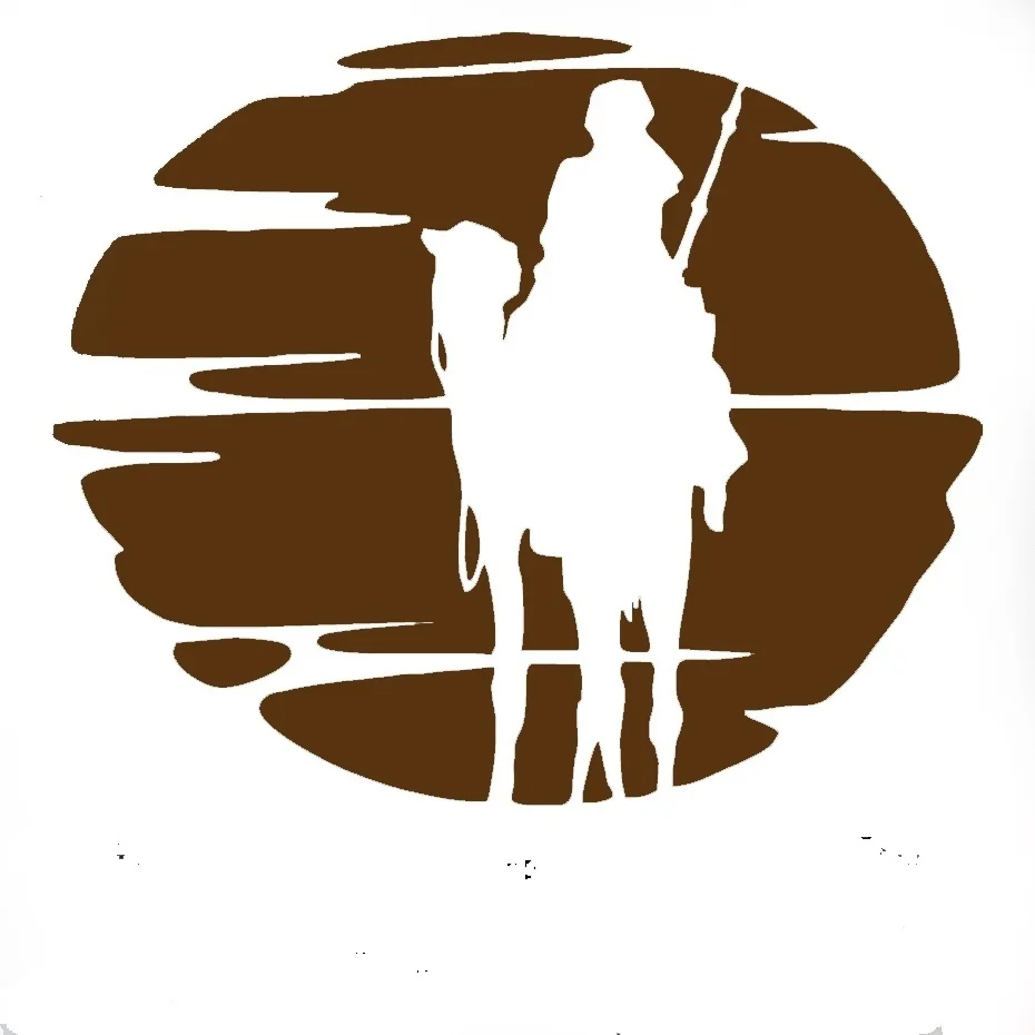

Decorations Vinyl Decal window Stickers Glass Stickers Scratches Sticker JDM Man Is Riding Camel 15x15cm