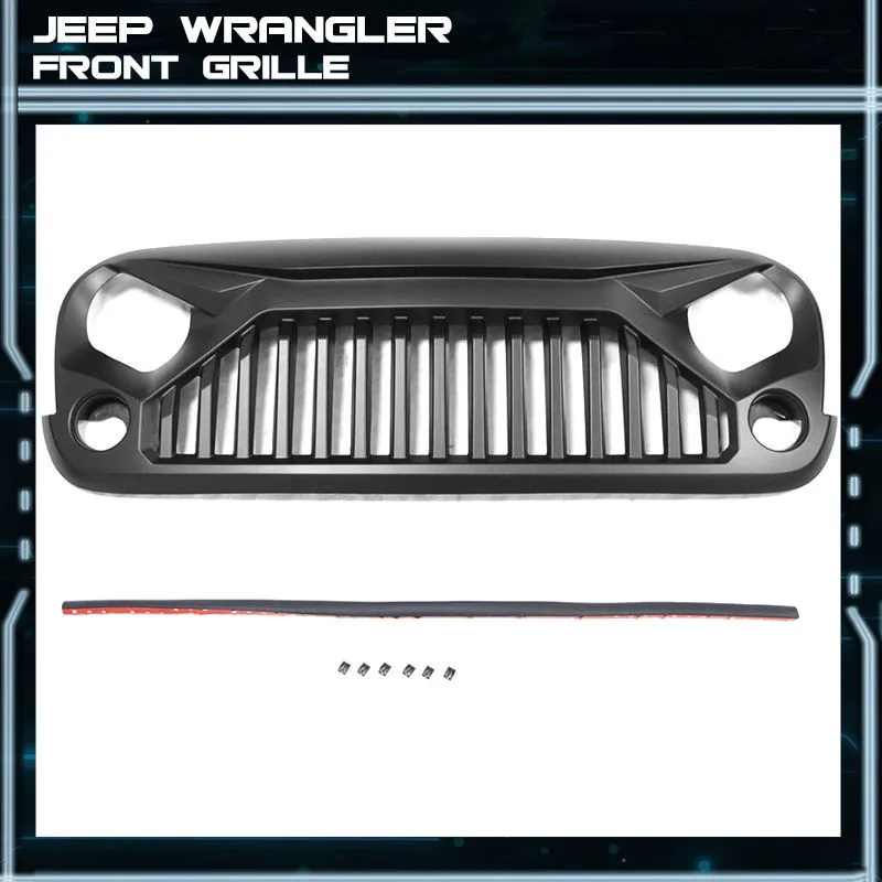 

XYIVYG 07-17 for Jeep Wrangler JK V2 Style Topfire Monster Fury PP Front Hood Grill Grille