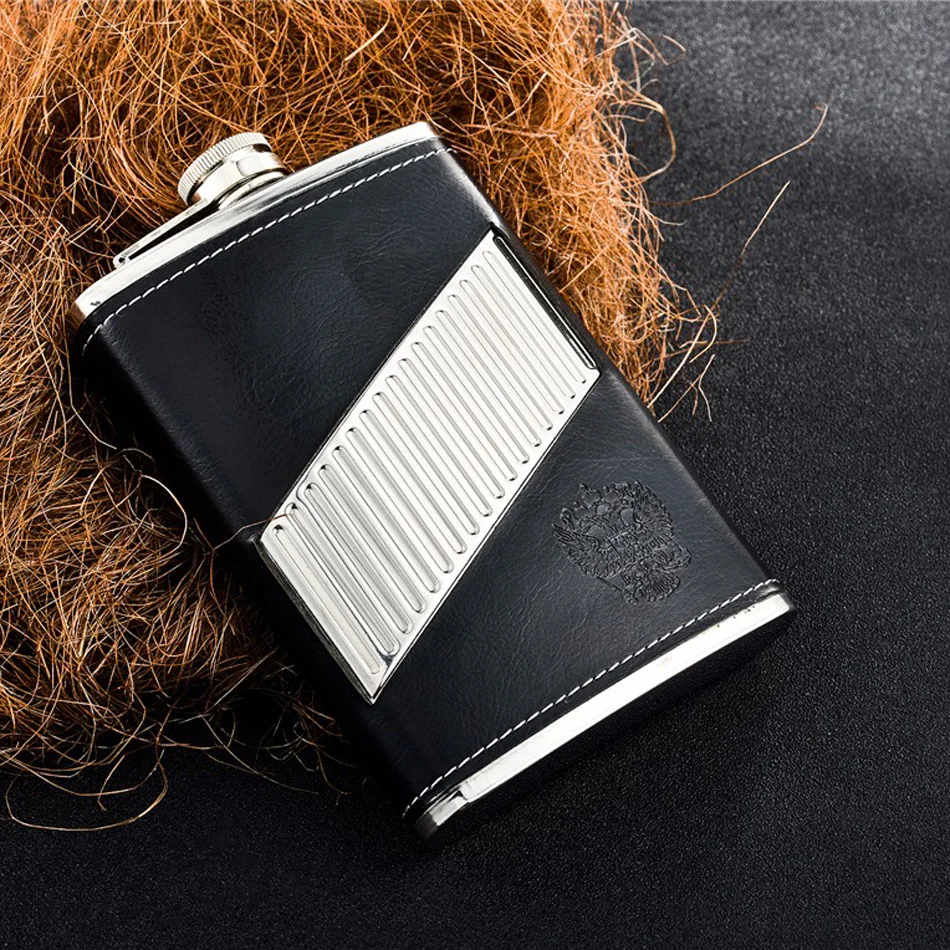 

Russia style 9oz stainless steel hip flask ,304 stainless steel