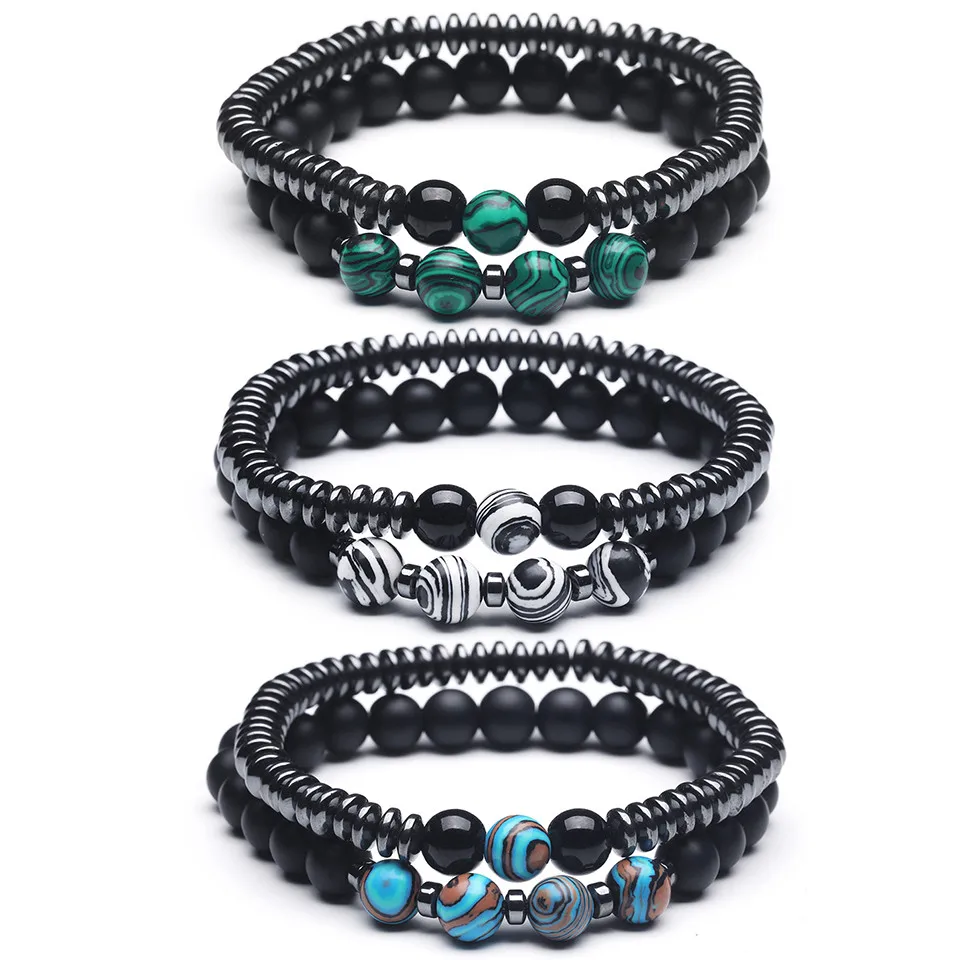 

2pcs/set 16 Style Couples Distance Bracelet Mixing Natural Stone Beaded Bracelet for Men Women Friend Gift Charm Strand Jewelry