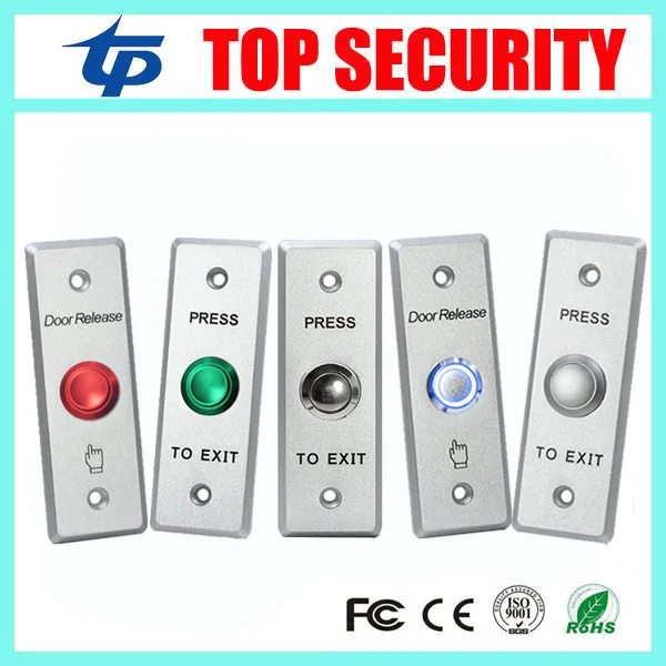 

Stainless Steel Exit Button Led Light Metal Exit Push Button NO/NC/COM Door Exit Switch Door Button For Access Control System
