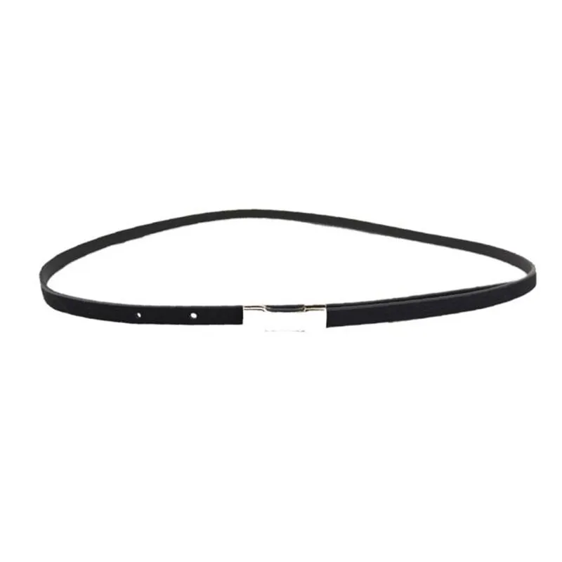New Women Lady Fashion Metal Thin Gold Buckle Skinny PU Leather Waistband Belt Faux leather belts for women 40FE0206