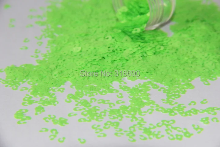 Модный зеленый неоновый глиттер для дизайна ногтей