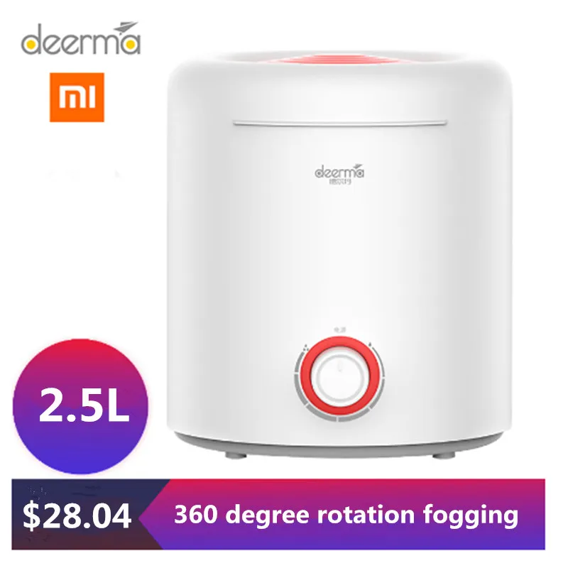 

Original Xiaomi Deerma 2.5L Air Humidifier Mute Ultrasonic Aroma Diffuser Household Mist Maker Fogger Purifying For Office Home