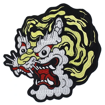 

5pieces Dragon Embroidery Patches Iron on Jacket Back Badges for Backpack Embellishment Applique Sewing Accessories