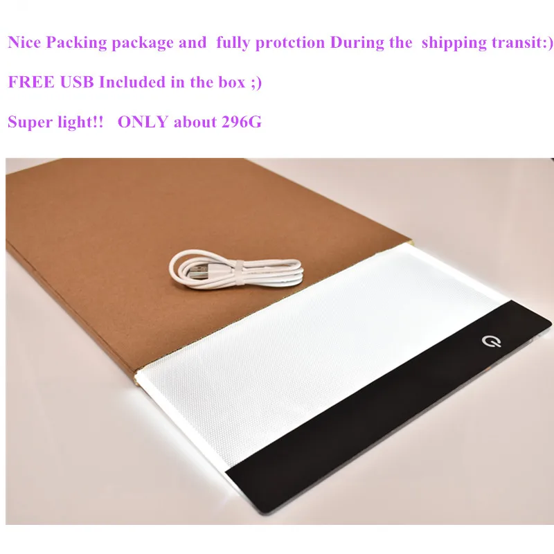 Dropshipping Ultra-thin A4 LED Drawing Board Animation Copy Tracing Pad USB Powered LED light box drawing Tablet Unique Kid Toy