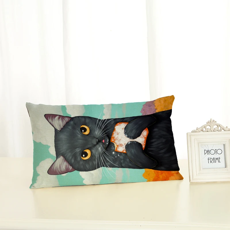 Высокое качество Кошка Домашняя одежда поясничная подушка стул наволочка мягкий чехол для подушки Cojines Almofadas хлопок лен квадратный 30x50