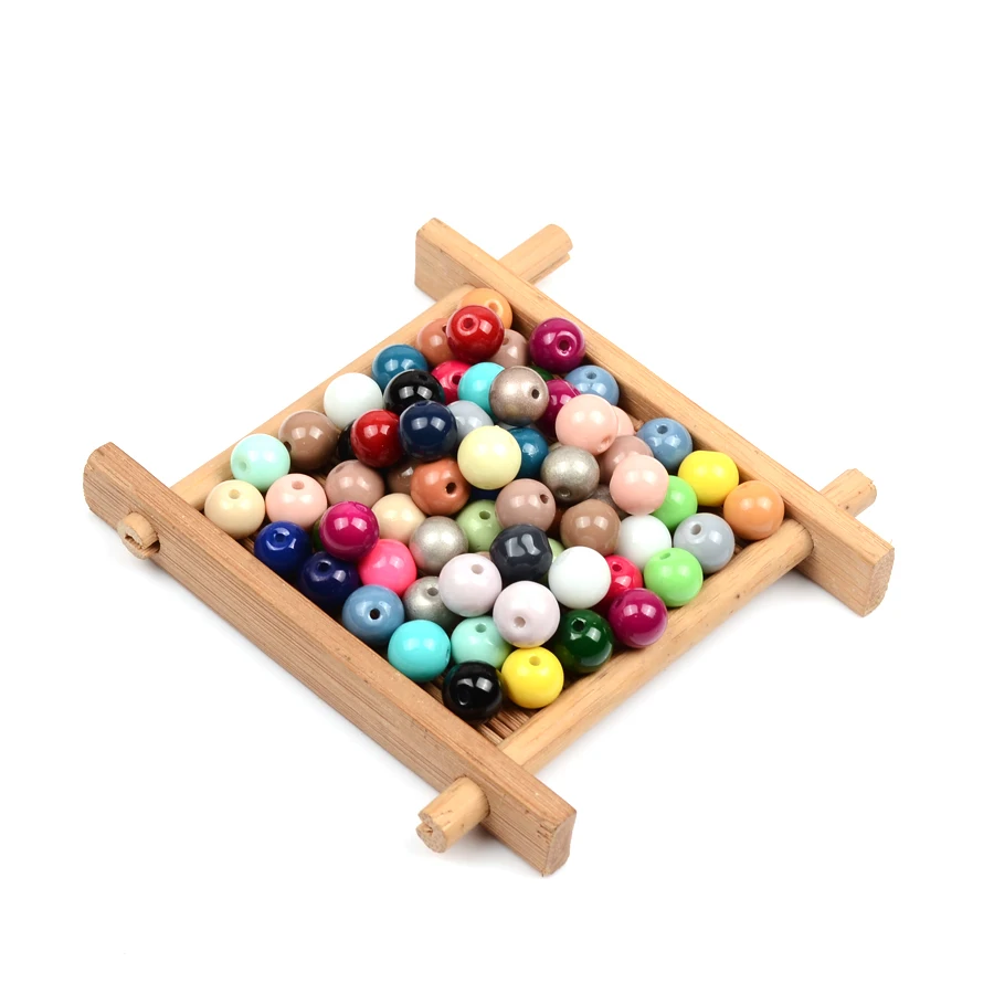 soosmith Wholesale Fashion 8mm Colorful Glass Beads Painted Diy Bracelet Necklace Accessories Loose For Jewelry Making | Украшения и