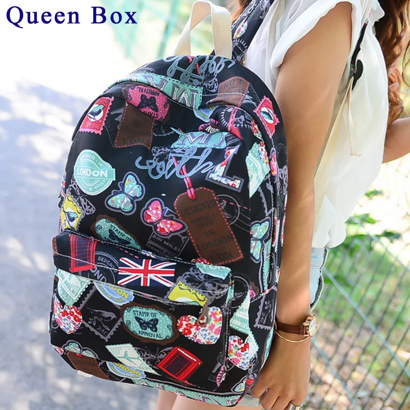 famous brands women canvas backpack women bags ladies travel bag school