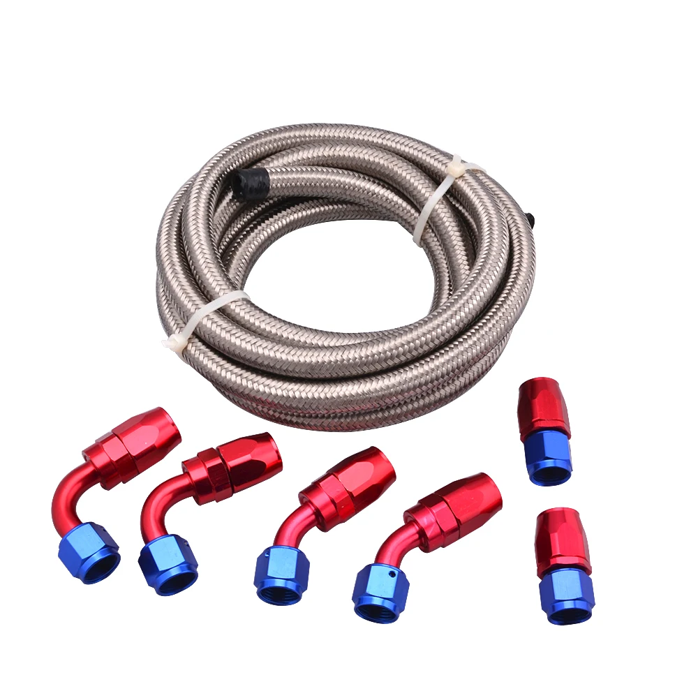 8 AN8 8AN 45 DEGREE SWIVEL ALUMINUM TUBE HOSE END FITTING BLUE UNIVERSAL